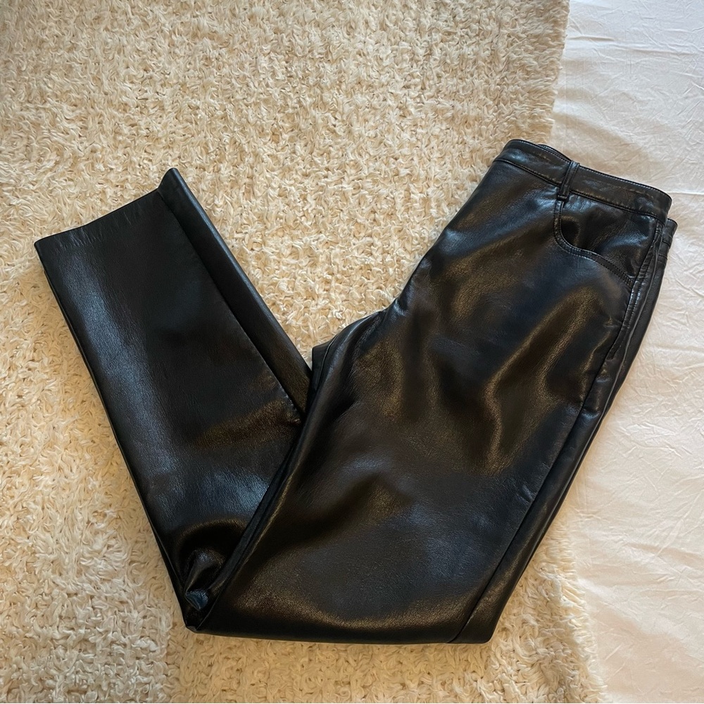Aritzia Black Faux Leather Pants